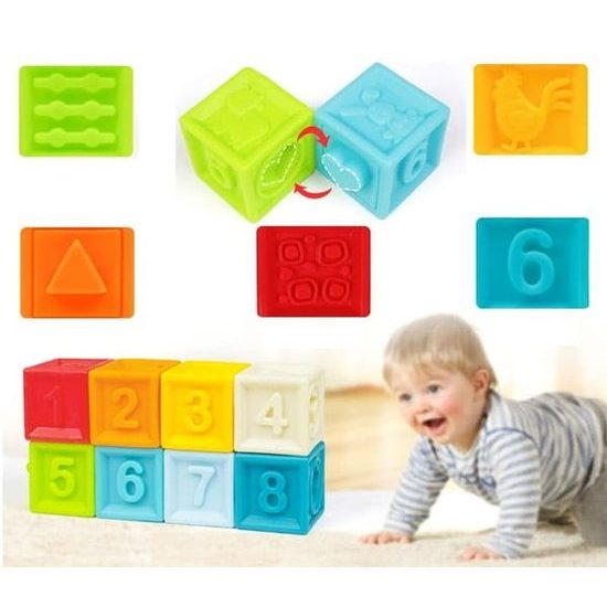 Haunger senzorické kostky pro nejmenší Textured Blocks 10 kusů