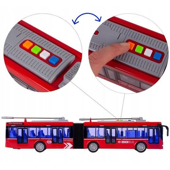 Dětský trolejbus se světlem a zvuky City Bus 1:16