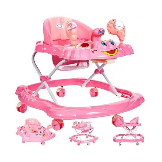 Dětské vzdělávací chodítko Laugh Walker růžové