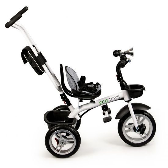 Ecotoys dětská tříkolka s otočným sedadlem 2v1 šedá