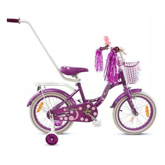Mexller dětské kolo Village 16" s vodící tyčí fialové