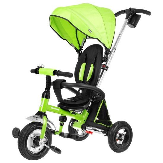 Majlo Toys dětská tříkolka Discovery T300 s nafukovacími koly zelená