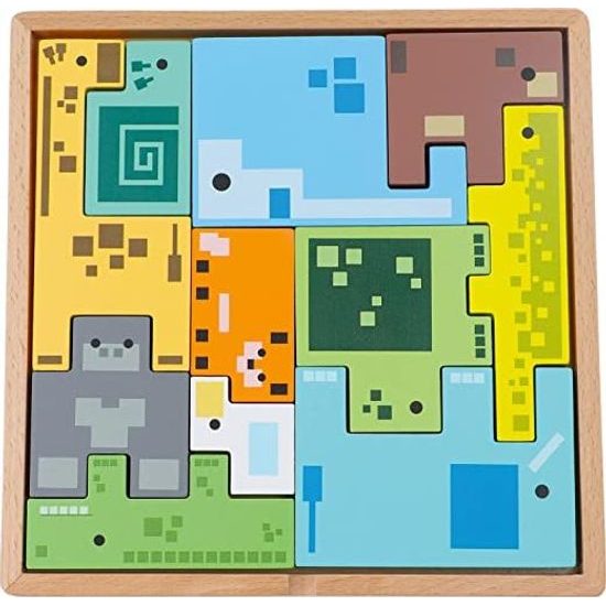 TREFL Dřevěná skládačka - hlavolam Pixel Gang