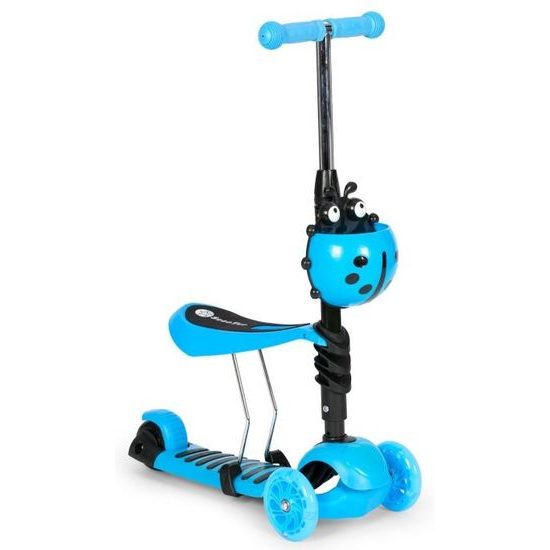 Ecotoys dětská koloběžka se svítícími koly Bedrunka modrá 5v1