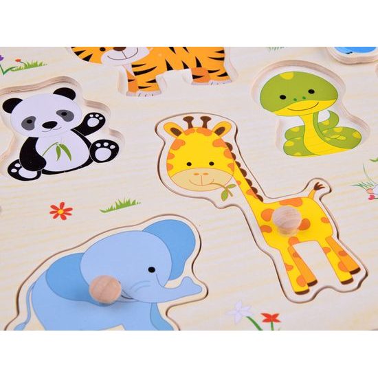 Dřevěné puzzle ZVÍŘATA 10 dílků