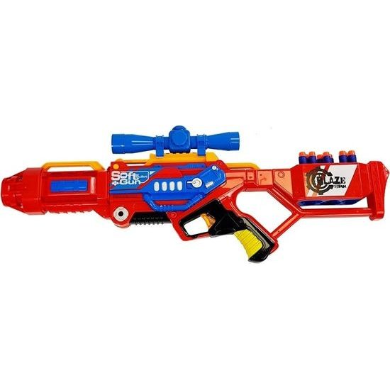 ROZBALENO Velký dětský samopal Blaze Storm RED s pěnovými náboji