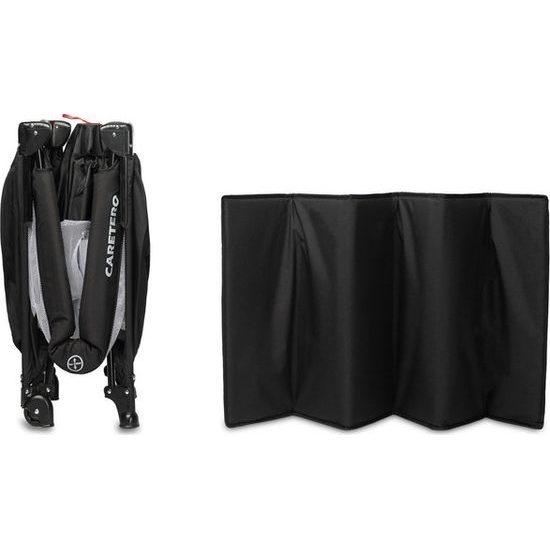 Dětská cestovní postýlka CARETERO ESTI se stahovací bočnicí black