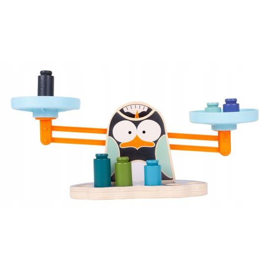 Dřevěná naučná váha pro děti Penguin Balance