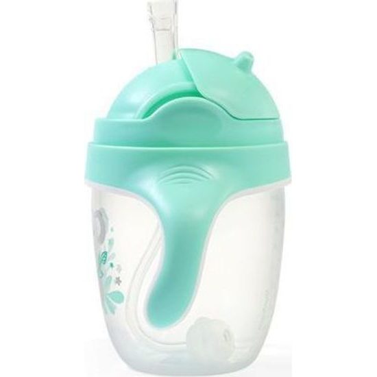 Dětský hrneček se zatíženým brčkem - tyrkysový