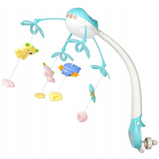 ROZBALENO Kolotoč nad postýlku s projektorem a dálkovým ovládáním Night Bell modrý