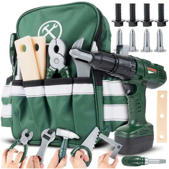 Sada dětského nářadí s vrtačkou na baterie v batůžku Craft Toolbox