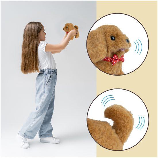 Štěkající plyšový pejsek s vodítkem Plush Pet