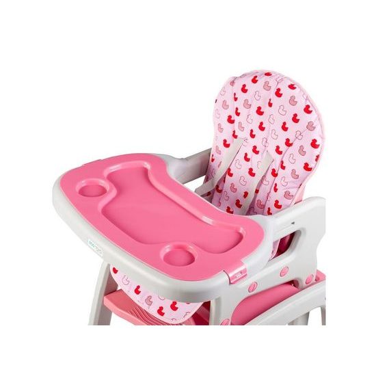 Ecotoys jídelní židlička 3v1 růžová