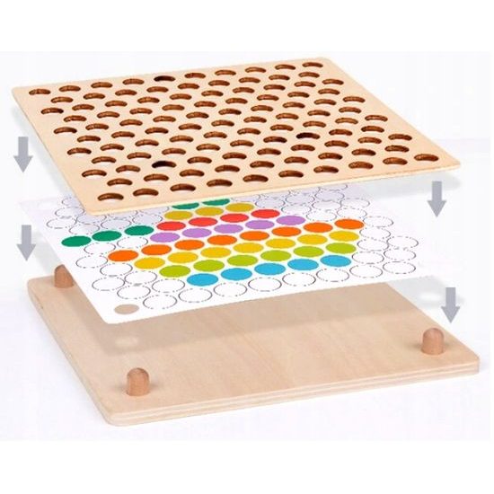 Doris dřevěná vkládačka 3v1 Veselé kuličky