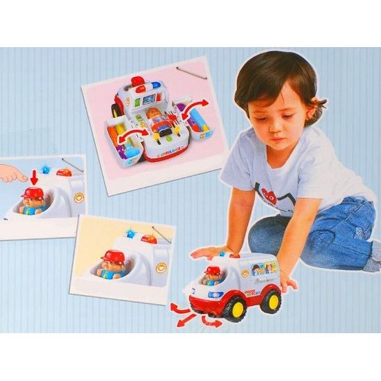 Huile Toys interaktivní autíčko pro nejmenší se zvukem Sanitka