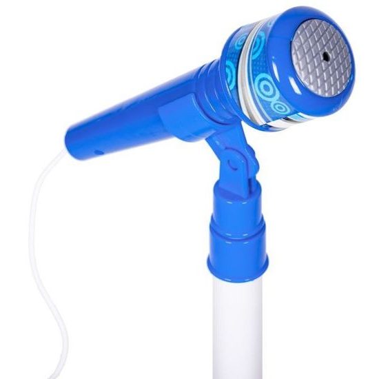 Dětská elektronická kytara se stativem a mikrofonem Guitar Micset - modrá