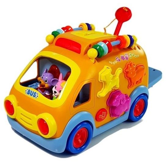 Huile Toys interaktivní autíčko pro nejmenší se zvuky Shape Sorting Bus
