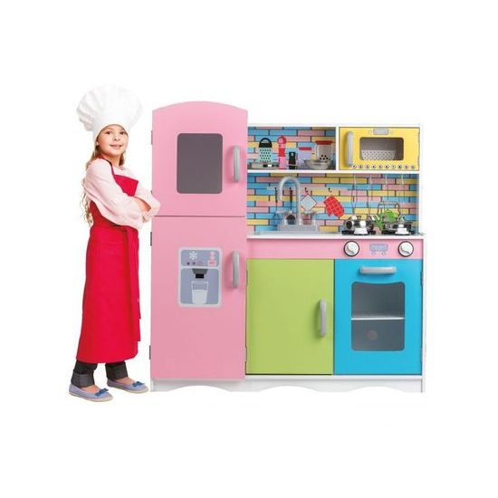 Ecotoys dětská dřevěná kuchyňka Pastelová