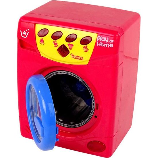 Dětská otevírací pračka na baterie červená