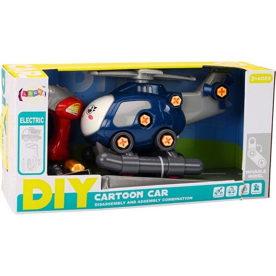 Vrtulník k sestavení DIY-modrý