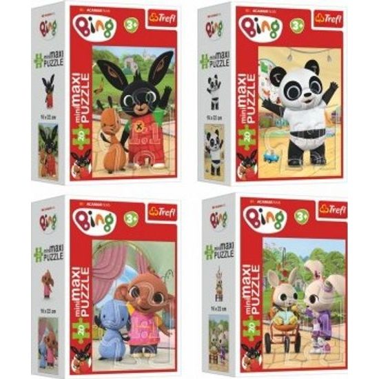 Minipuzzle mini - Maxi 20 dílků Bingovi přátelé/Králíček Bing - mix 4 druhy