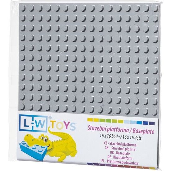 LW Toys Oboustranná deska 16 x 16 (bodů) - světle šedá