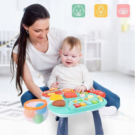 Haunger chodítko 2v1 s hracím stolečkem a košíkovou Active Table - zelené