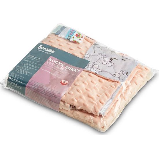 Lehká deka minky broskvová Květy