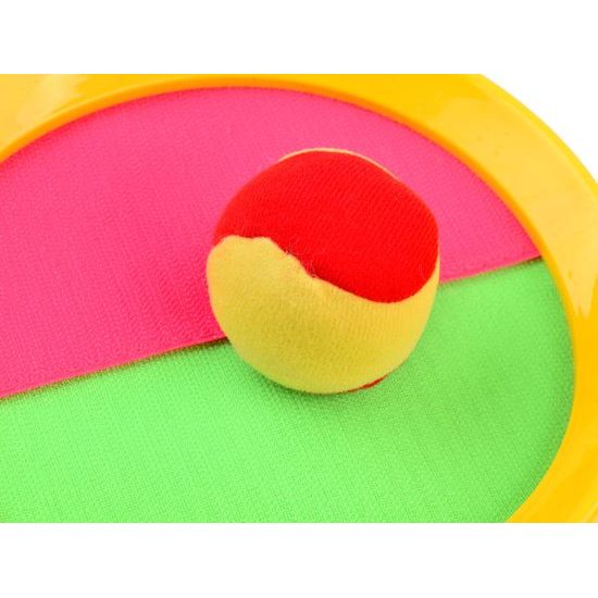 Hra Catch Ball set se 2 talířy a míčkem na suchý zip 20 cm