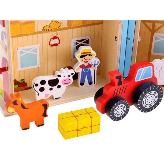 Dřevěný rozkládací domeček se zvířátky Farm House