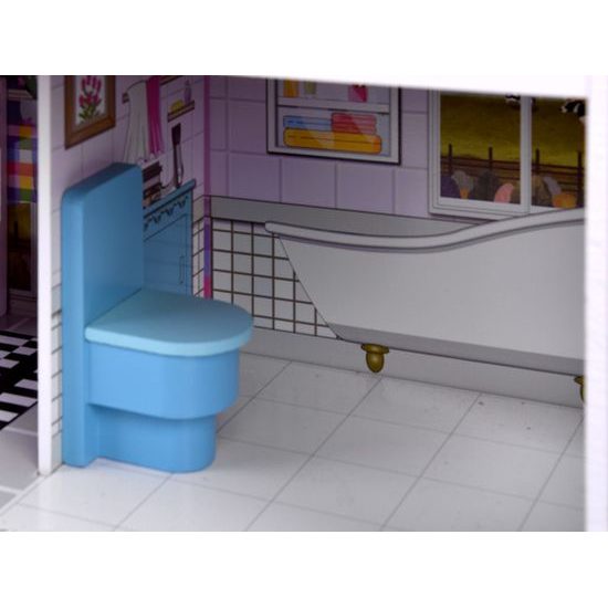 Dřevěný domeček pro panenky s LED osvětlením rezidence Tamara