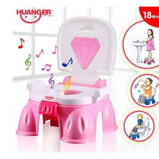 Haunger interaktivní hrající nočník 3v1 Korunka růžový