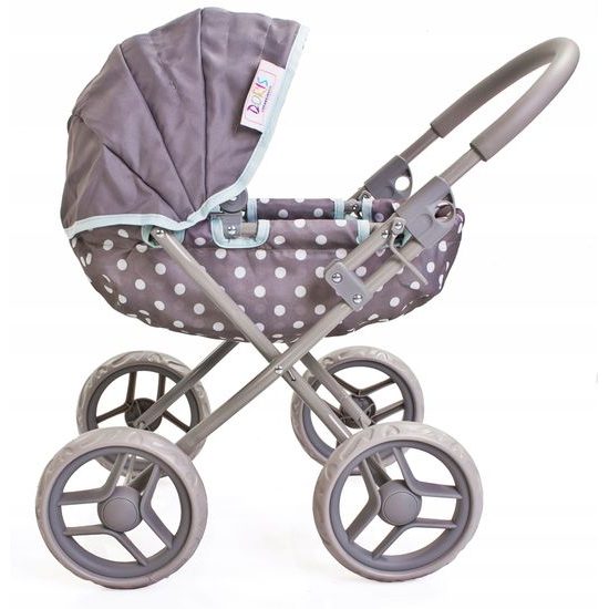 Doris kočárek pro panenky 9325 šedo-mentolový Retro