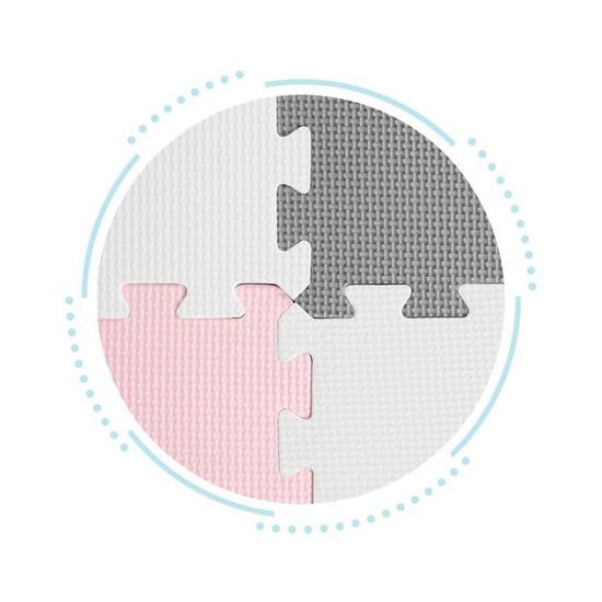 Ecotoys pěnová puzzle hrací deka Pink Puzzle 121 x 121 cm