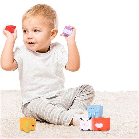 Senzorické kostky se zvířátky pro nejmenší Bath Toys 6 kusů