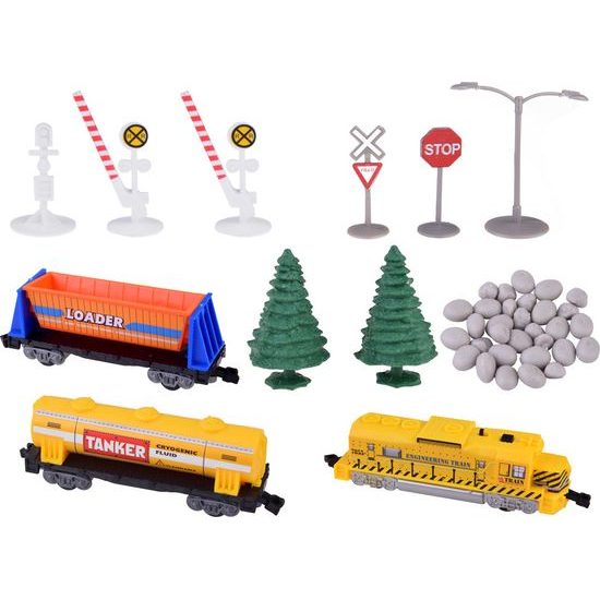 Dětská vláčkodráha na baterie s kamenolomem Construction Train 320 cm