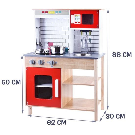 Dětská dřevěná kuchyňka s příslušenstvím Red Kitchen