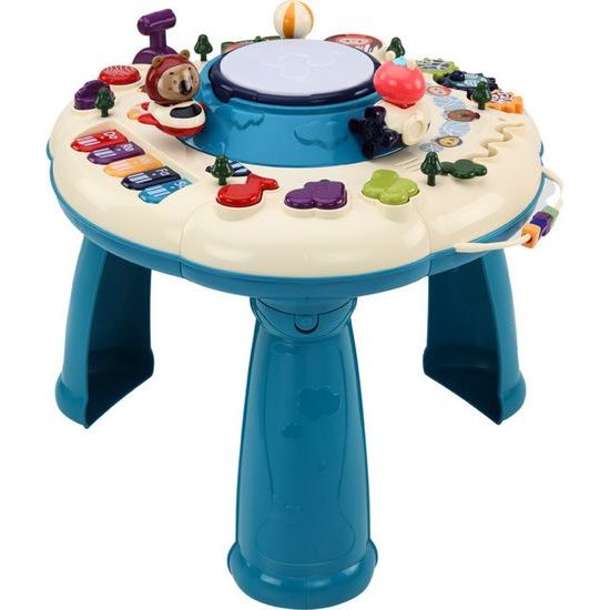 Interaktivní výukový stůl s klavírem a bubínkem, modrá