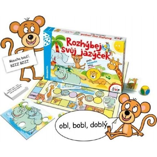 Rozhýbej svůj jazýček verze CZ aneb logopedie hrou - společenská hra