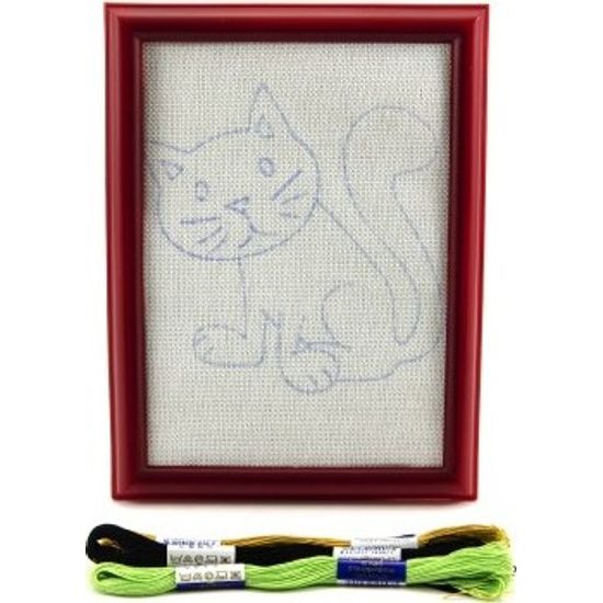 Vyšívání obdélníkový rámeček na pověšení, 3 příze - mix druhů