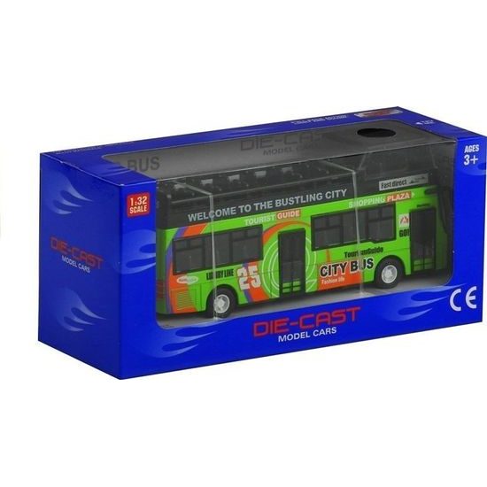 Dvoupatrový autobus se světlem a zvukem zelený