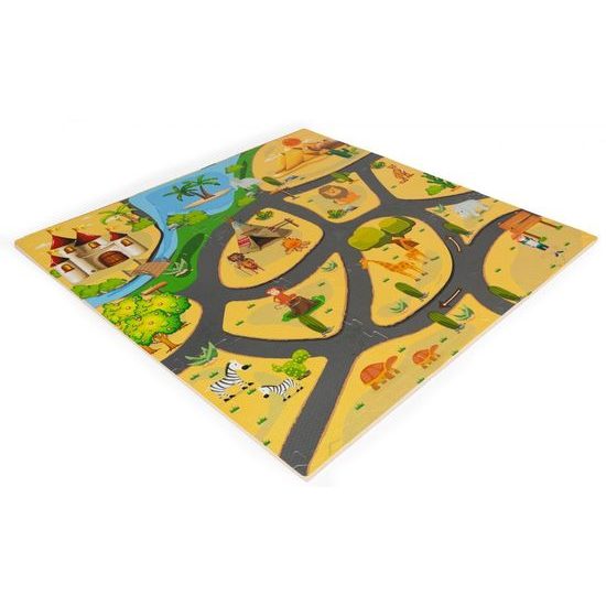 Ecotoys pěnová puzzle hrací deka Zvířátka 93 x 93 cm