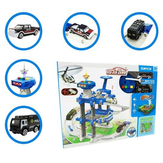 Parkovací garáž na baterie s autíčky a hrací podložkou Zero Parking