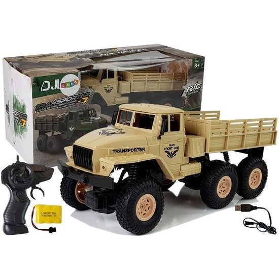 Nákladní auto 6x6 na dálkové ovládání Army Truck hnědé 1:18