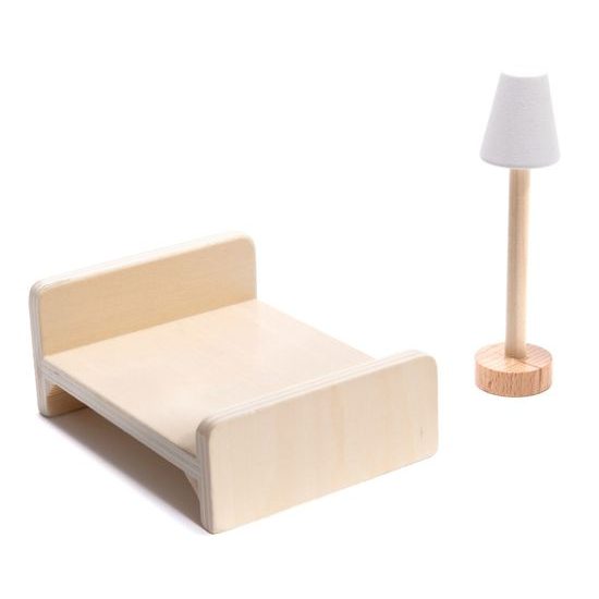 Dřevěný 2 patrový domeček pro panenky s LED osvětlením rezidence Grace