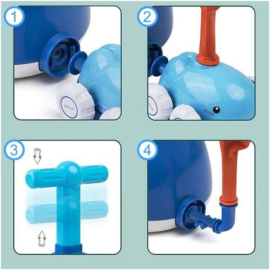 Odpaľovač autíčok s nafukovacími balónikmi Veľryby