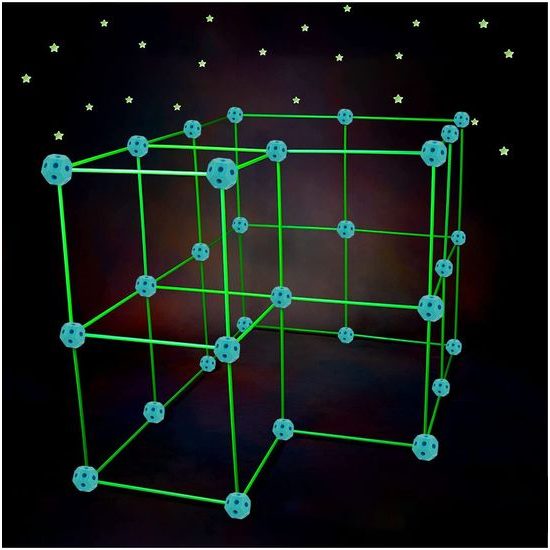 Svítící kreativní stavebnice ze slámek Creative Forts 86 dílků