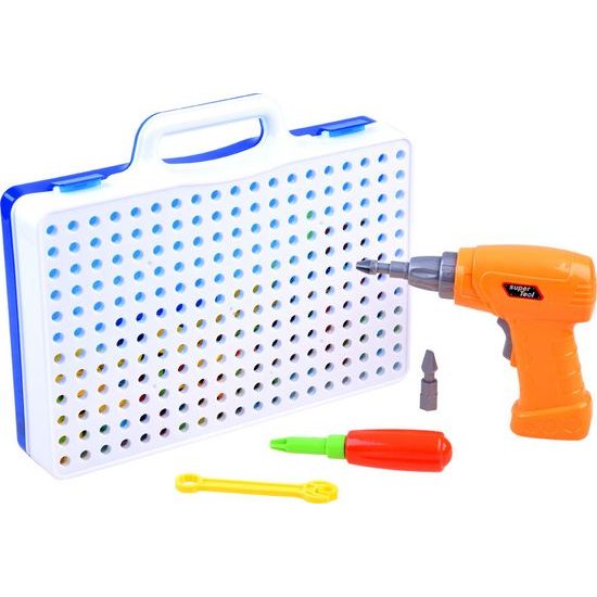 Kreativní konstrukční stavebnice s nářadím 237 ks