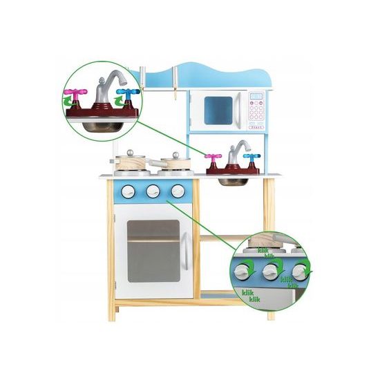 Ecotoys dětská dřevěná kuchyňka s vybavením