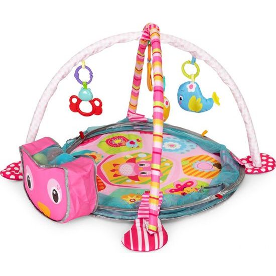 Ecotoys hrací deka s 30 míčky Želva - růžová